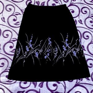 Small Express Skirt Slip Black with Purple Flowers
